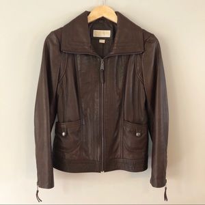 *Like New!* Michael Kors Brown Leather Jacket